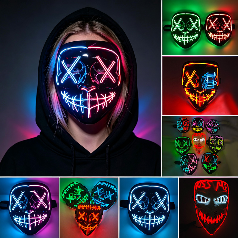 Led Purge Mask Halloween - قناع هالوين مضيء بتقنية LED قابل
