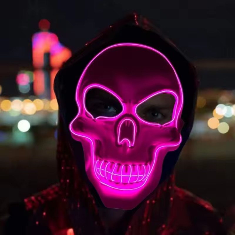 ضوء LED قناع نيون ، أقنعة حفلا - مراجعة Led Purge Mask Halloween وسعره